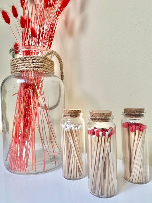 colourful long 9.8 cm safety matches in glass test tube with cork lid – Uncommon Threes