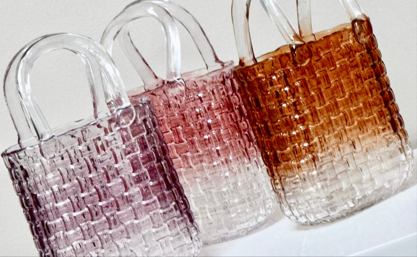 Amber Glass Bag Vase