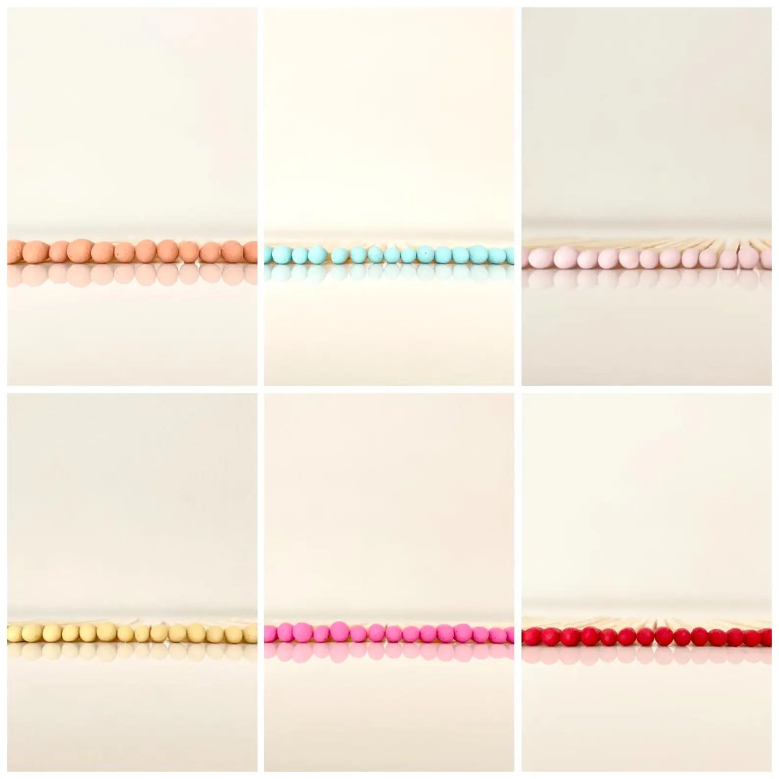 7.5 cm colour tipped matches in orange, aqua, light pink, yellow, hot pink and red. 