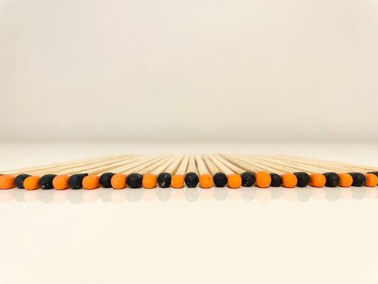 9.8 cm halloween inspired matches on white surface.