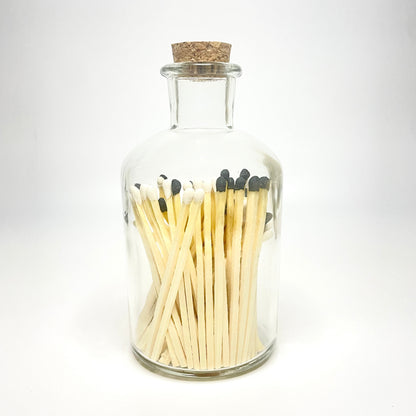 Apothecary match bottle filled with 7.5 cm chess matches. 