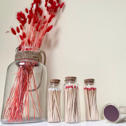 colourful long 9.8 cm safety matches in glass test tube with cork lid – Uncommon Threes
