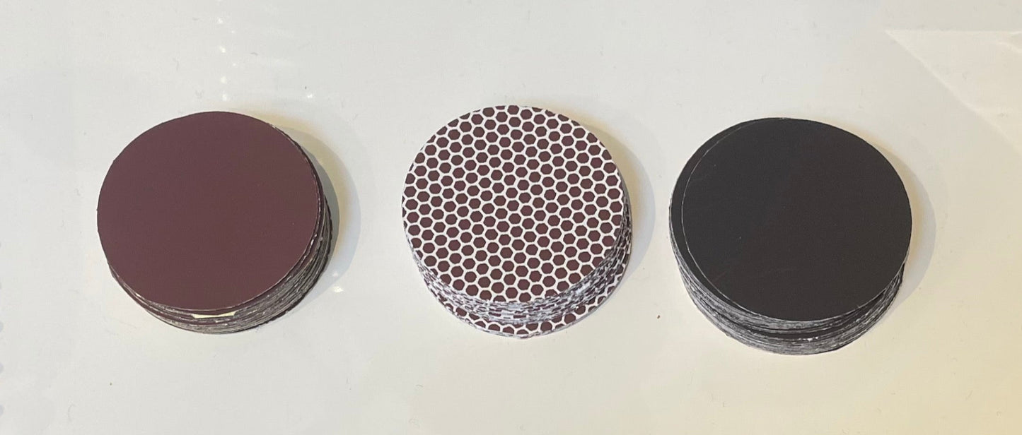 Set of 1.5 inch - 3.8 cm self adhesive brown honeycomb or black strikers. Available in sets of 12, 24 or 50. 
