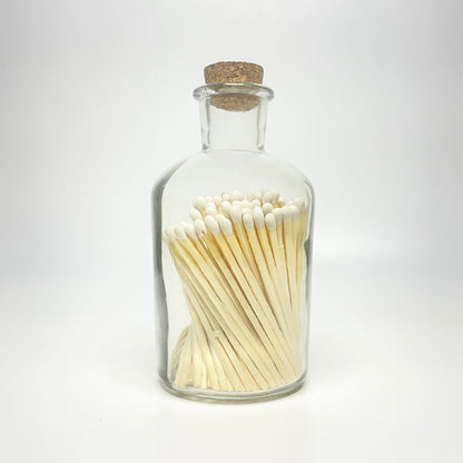 Apothecary match bottle filled with 7.5 cm white matches. 